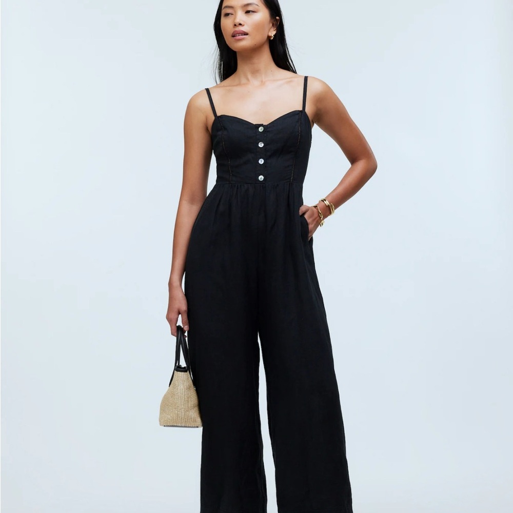 Madewell Wide Leg Linen Jumpsuit